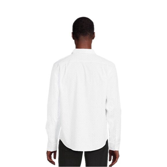 Men's Long Sleeve Poplin Button-Up Polka Dot Dress Casual Shirt 2-Pack Size S - Picture 12 of 12